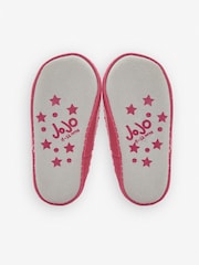 JoJo Maman Bébé Pink Mouse Moccasin Slipper Socks - Image 2 of 2