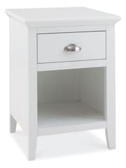 Bentley Designs Cotton Grey Hampstead 1 Drawer Bedside Table - Image 1 of 2