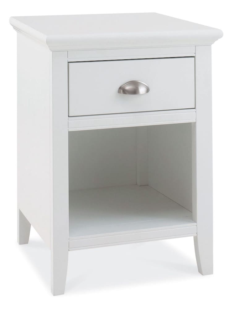 Bentley Designs Cotton Grey Hampstead 1 Drawer Bedside Table - Image 1 of 2