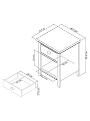 Bentley Designs Cotton Grey Hampstead 1 Drawer Bedside Table - Image 2 of 2