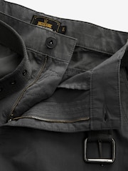 Grey Long Length Belted Cargo Shorts - Image 10 of 10