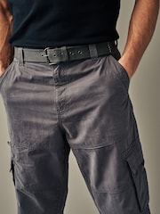 Grey Long Length Belted Cargo Shorts - Image 4 of 10