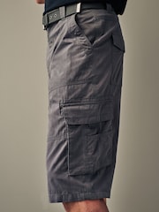 Grey Long Length Belted Cargo Shorts - Image 5 of 10
