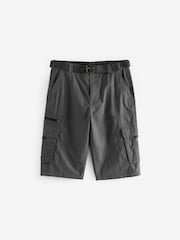Grey Long Length Belted Cargo Shorts - Image 7 of 10