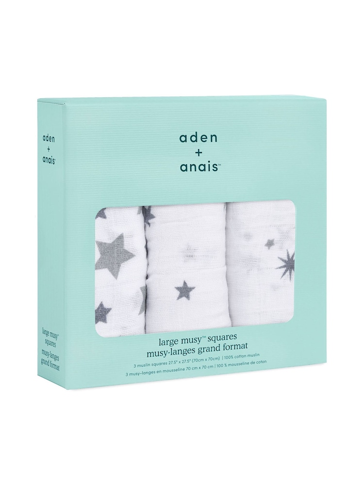 aden + anais Twinkle Muslin Squares 3 Pack - Image 1 of 5 aden + anais Twinkle Muslin Squares 3 Pack - Image 1 of 5