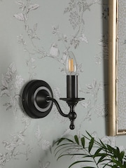 Laura Ashley Black Ludchurch Single Wall Light - Image 2 of 6