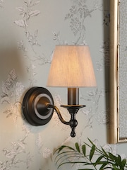 Laura Ashley Black Ludchurch Single Wall Light - Image 3 of 6