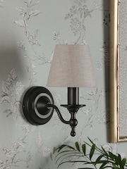 Laura Ashley Black Ludchurch Single Wall Light - Image 4 of 6