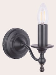 Laura Ashley Black Ludchurch Single Wall Light - Image 5 of 6