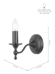 Laura Ashley Black Ludchurch Single Wall Light - Image 6 of 6