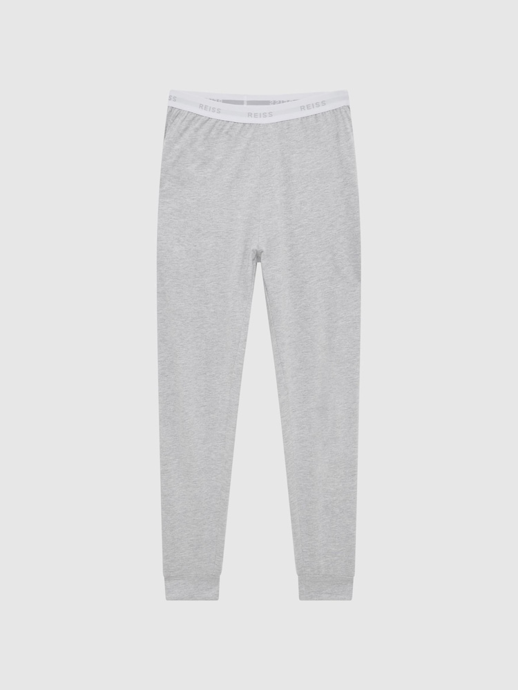 Reiss Grey Melange Cali Cotton-Blend Joggers - Image 2 of 6