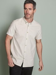 Stone Natural Textured Short Sleeve Shirt - Image 4 of 9