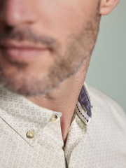 Stone Natural Textured Short Sleeve Shirt - Image 5 of 9