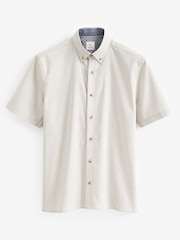 Stone Natural Textured Short Sleeve Shirt - Image 7 of 9