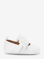 White Satin Bridesmaid Collection Corsage Occasion Baby Shoes (0-18mths) - Image 1 of 4