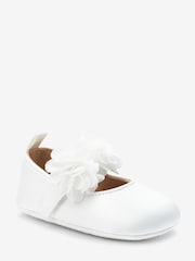 White Satin Bridesmaid Collection Corsage Occasion Baby Shoes (0-18mths) - Image 2 of 4