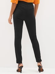 Black Elastic Back Skinny Zip Detail Trousers - Image 3 of 5