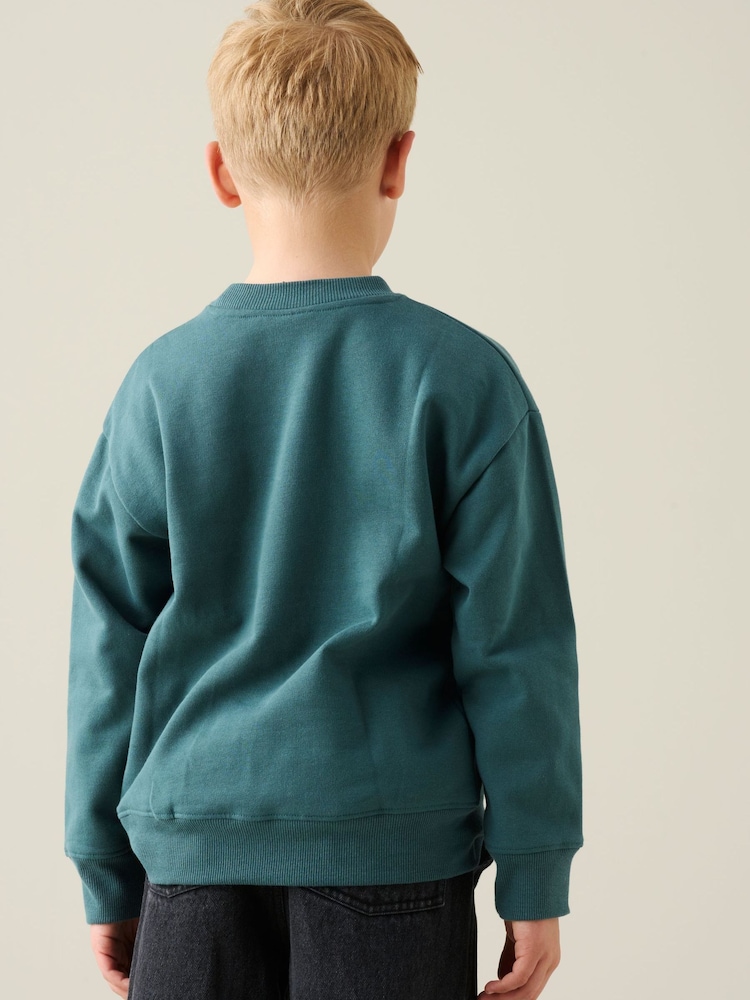 Angel & Rocket Green Minecraft Sweatshirt - Image 3 of 3