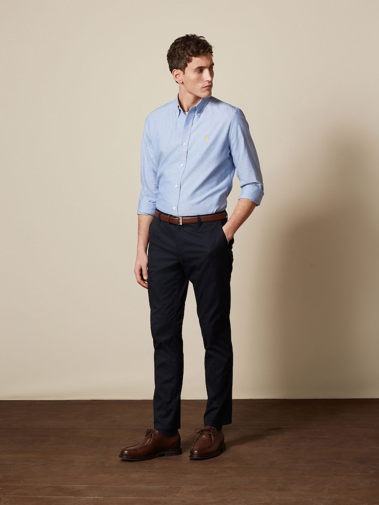 Navy Blue Slim Smart Chino Trousers - Image 2 of 7