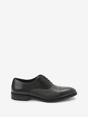 Black Leather Oxford Toe Cap Shoes - Image 1 of 4