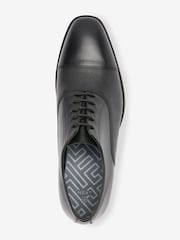 Black Leather Oxford Toe Cap Shoes - Image 3 of 4