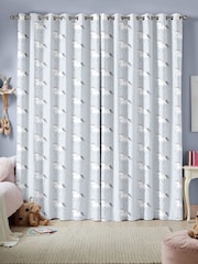 Blue Grey Kids Magical Unicorn Made To Measure 100% Cotton Curtains - Image 2 of 9
