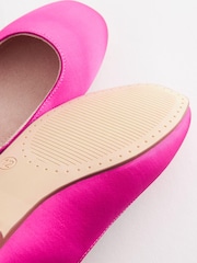 Hot Pink Satin (Stain Resistant) Standard Fit (F) Square Toe Mary Jane Occasion Shoes - Image 4 of 5
