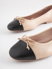 Nude Cream/Black Toe Cap Extra Wide Fit Forever Comfort® Ballerinas Shoes - Image 5 of 7
