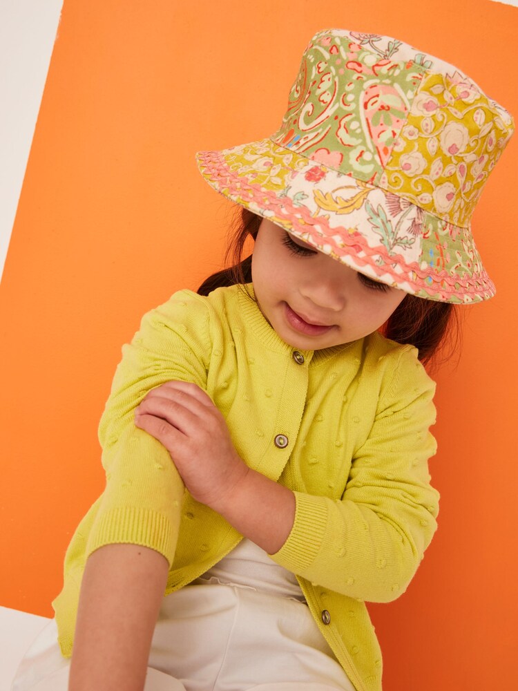 Pink/Green Patchwork Bucket Hat (3mths-10yrs) - Image 2 of 5