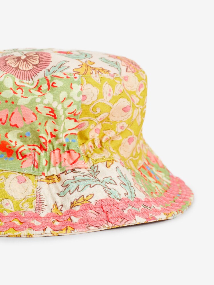 Pink/Green Patchwork Bucket Hat (3mths-10yrs) - Image 5 of 5