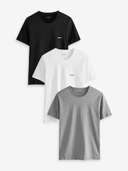 BOSS Black/White/Grey Classic 100% Cotton T-Shirts 3 Pack - Image 1 of 11