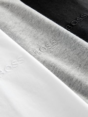 BOSS Black/White/Grey Classic 100% Cotton T-Shirts 3 Pack - Image 10 of 11
