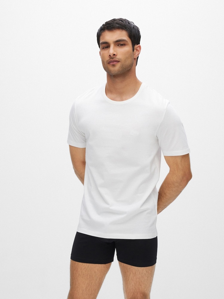 BOSS Black/White/Grey Classic 100% Cotton T-Shirts 3 Pack - Image 2 of 11