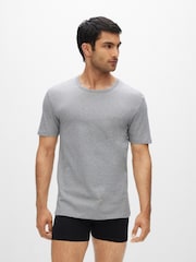 BOSS Black/White/Grey Classic 100% Cotton T-Shirts 3 Pack - Image 3 of 11