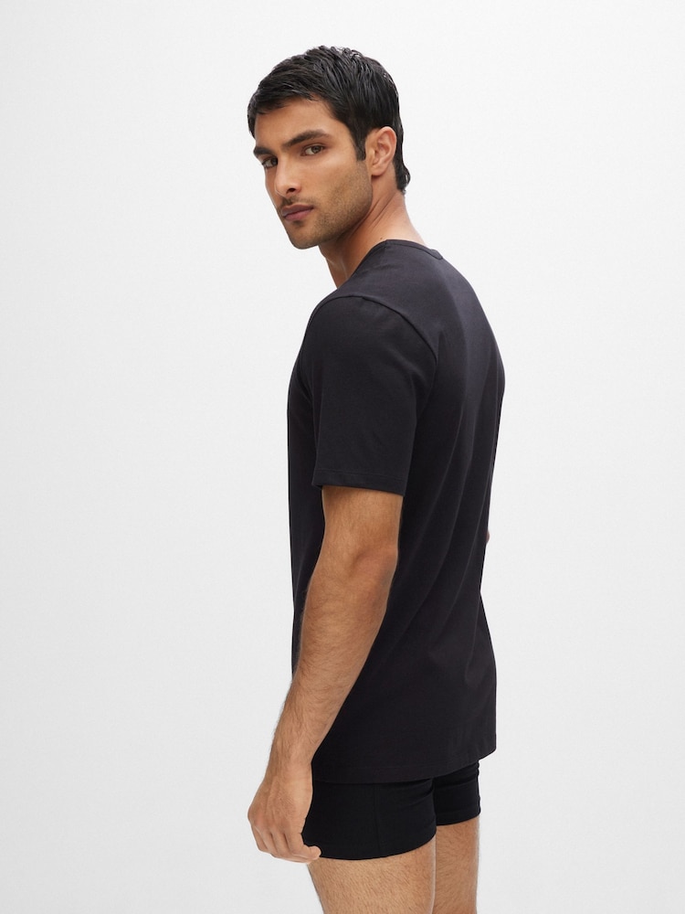 BOSS Black/White/Grey Classic 100% Cotton T-Shirts 3 Pack - Image 5 of 11