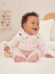 Baker by Ted Baker Cream толстовка со стеганым воротником и спортивные брюки - Изображение 2 из 11