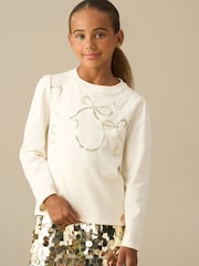 Angel & Rocket Cream Noelle Sequin Heart Top - Image 1 of 2