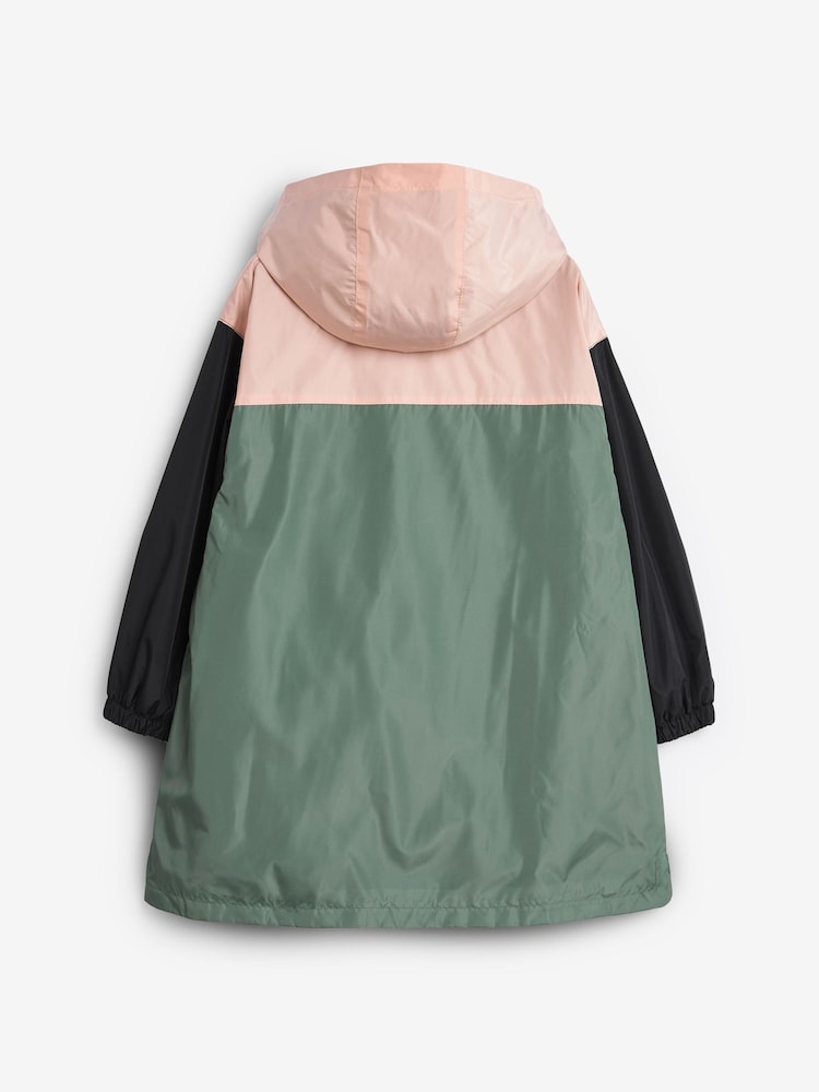 Pink Grün - Spritzwasserabweisende, faltbare Poncho-Regenjacke zum Überziehen (3 bis 16 Jahre) - Bild 5 von 5