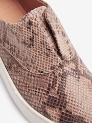 Snake Print Slip On Signature Forever Comfort® Leather Chunky Wedge Platform Trainers - Image 4 of 8
