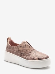 Snake Print Slip On Signature Forever Comfort® Leather Chunky Wedge Platform Trainers - Image 6 of 8
