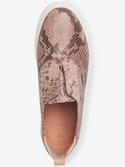 Snake Print Slip On Signature Forever Comfort® Leather Chunky Wedge Platform Trainers - Image 7 of 8