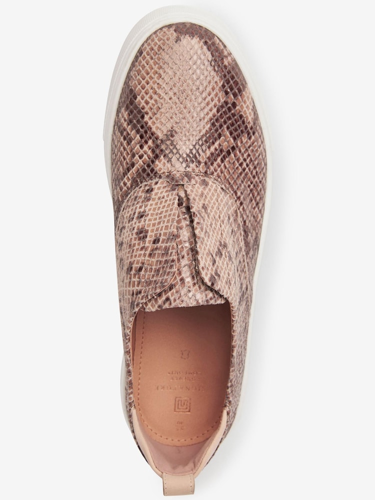 Snake Print Slip On Signature Forever Comfort® Leather Chunky Wedge Platform Trainers - Image 7 of 8