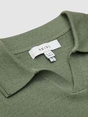 Reiss Rosemary Duchie Merino Wool Open Collar Polo Shirt - Image 6 of 6
