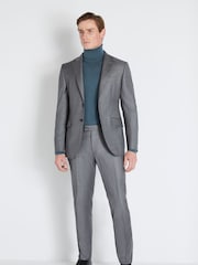 MOSS x Reda Grey Slim Fit Sharkskin Suit Jacket - Image 5 of 6