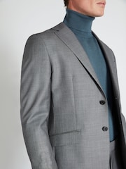 MOSS x Reda Grey Slim Fit Sharkskin Suit Jacket - Image 6 of 6