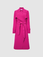 Reiss Pink Eden Belted Trench Coat - Image 2 of 7