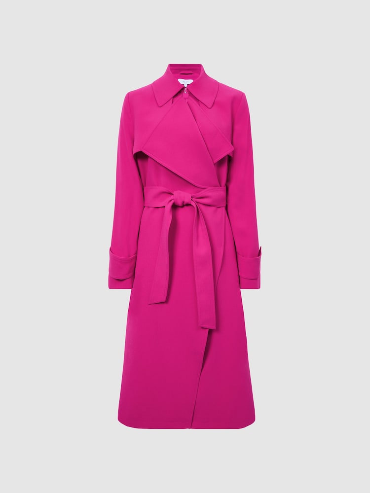 Reiss Pink Eden Belted Trench Coat - Image 2 of 7