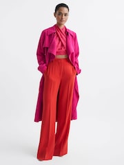 Reiss Pink Eden Belted Trench Coat - Image 3 of 7