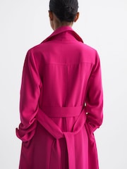 Reiss Pink Eden Belted Trench Coat - Image 5 of 7