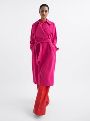 Reiss Pink Eden Belted Trench Coat - Image 6 of 7